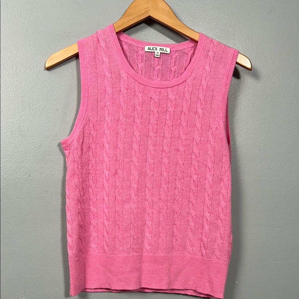 Alex Mill Pink Cable Knit Sleeveless Top sweater vest size M